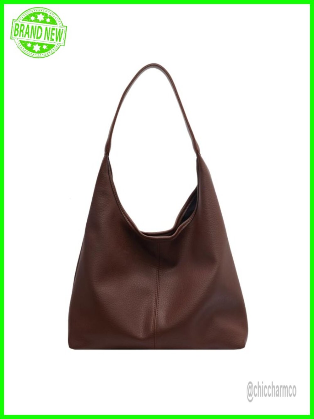Slouchy Hobo Bag Soft PU Leather Tote 2pc Set Shoulder Purse Work Handbag